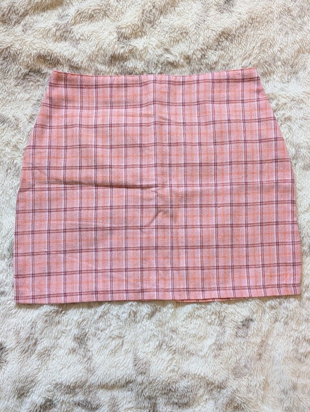 3/$25 | Shein | High Waist | Pink/Orange Plaid | Mini Skirt | Medium
